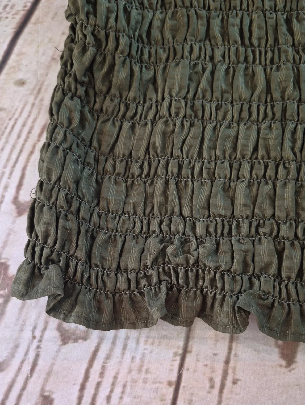 Old Navy Puff Sleeve Top Olive Green Size XL